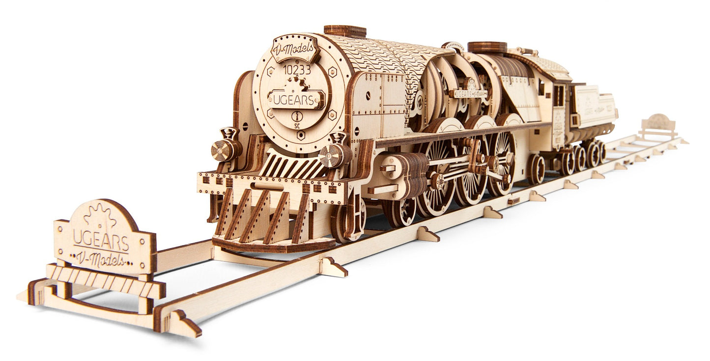3D Palapeli - V-Express Höyryjuna kiskoilla - 538 palaa - 3Dpalapelit.com