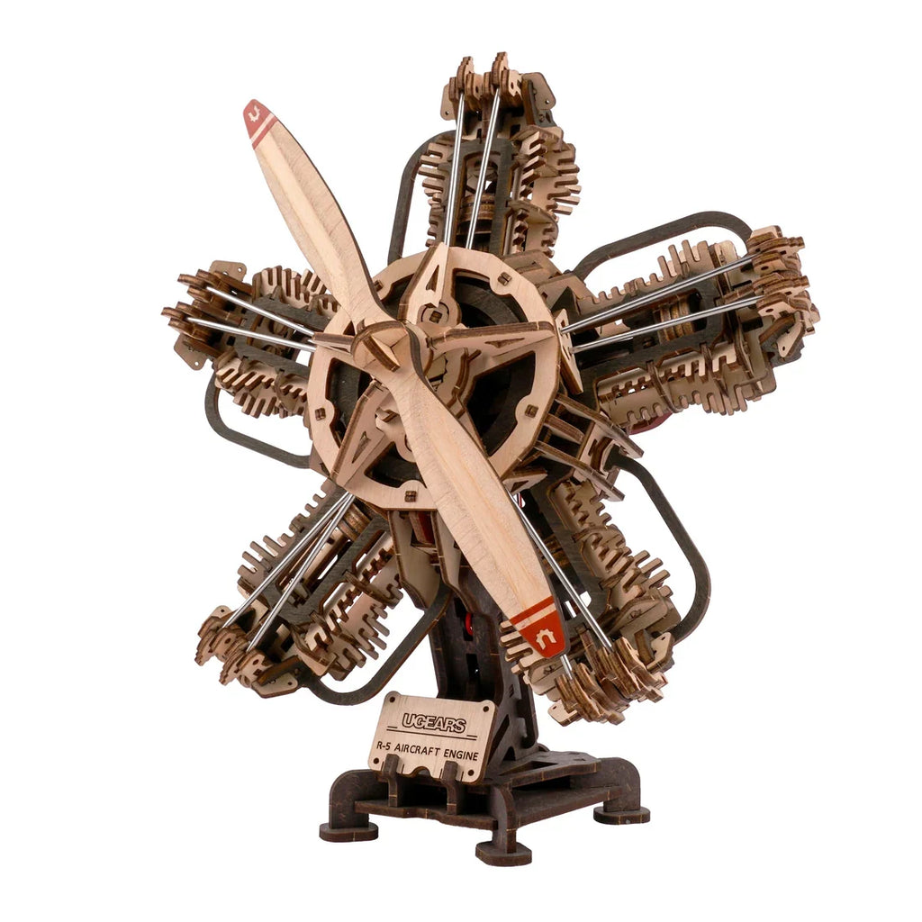 Ugears R-5 Aircraft Engine – lentokonemoottori – puinen 3D-palapeli, 470 osaa