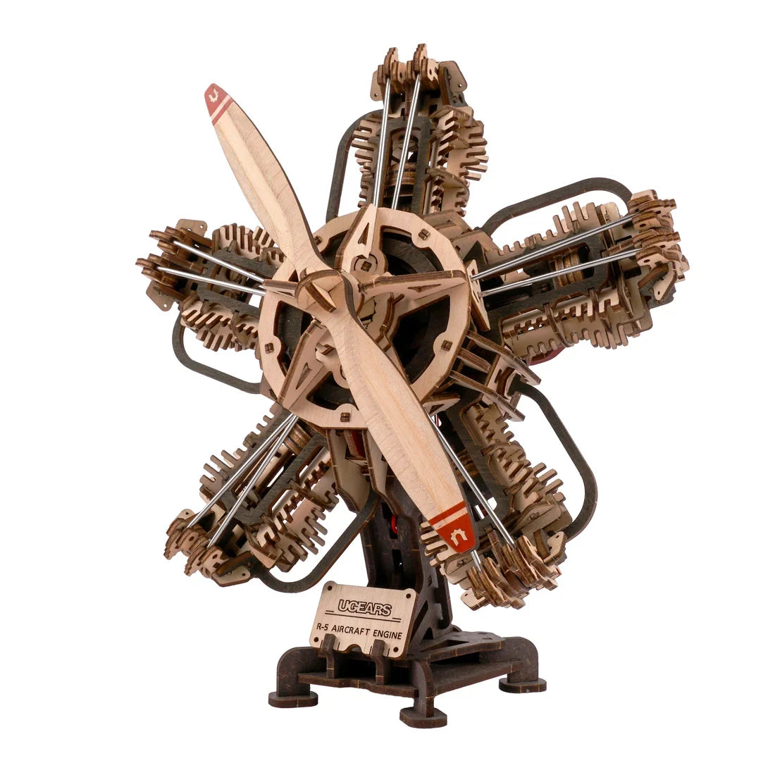 Ugears R-5 Aircraft Engine – lentokonemoottori – puinen 3D-palapeli, 470 osaa