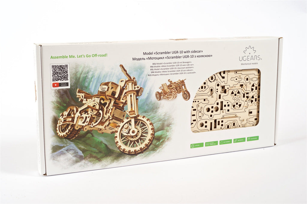 3D Palapeli - 380 palaa - Scrambler UGR-10 Motor Bike with Sidecar - 3Dpalapelit.com