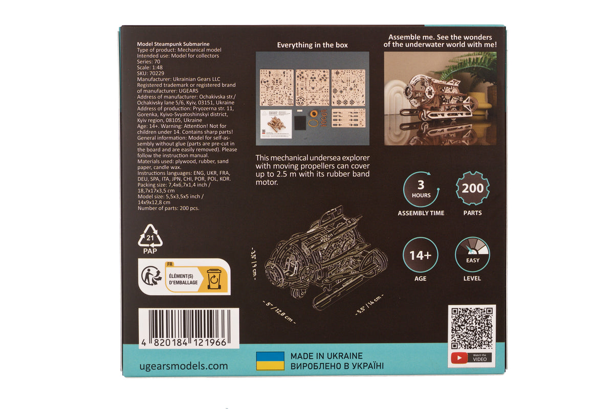 3D palapeli - Steampunk Submarine