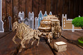 Ugears Stagecoach-postivaunut – puinen 3D-palapeli, 248 osaa